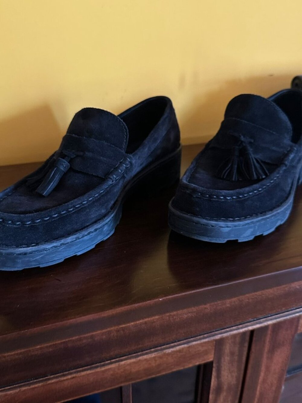 🖤 Born Capri Black Suede Tassel Loafers | Burnished Suede | Size 10 / EU 41 🖤 - Picture 8 of 13